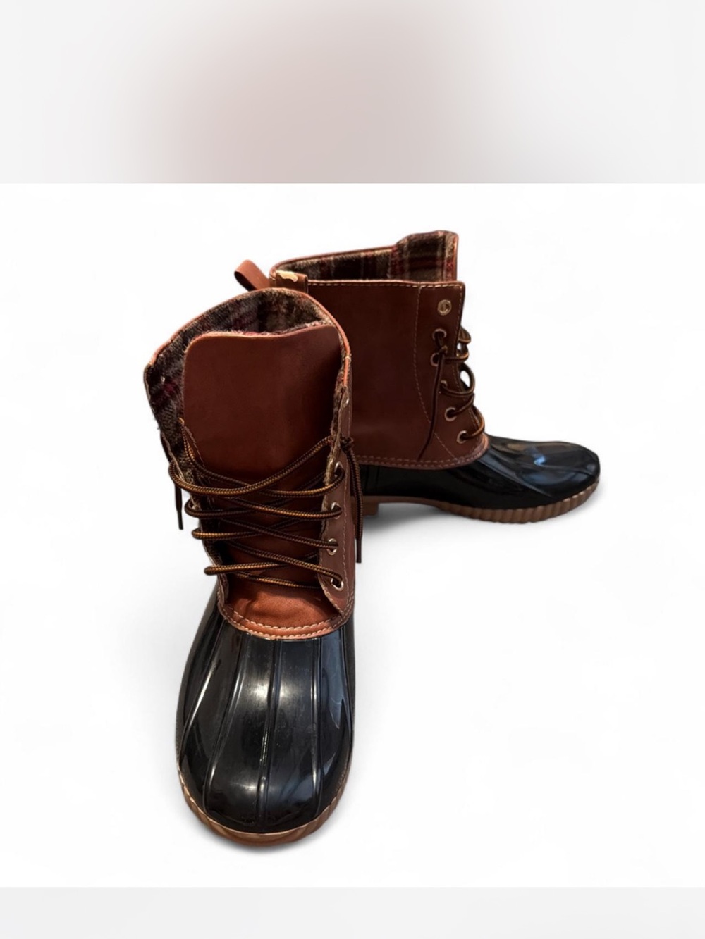 Yoki Brown and Black Duck Boots